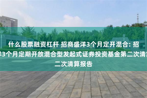 什么股票融资杠杆 招商盛洋3个月定开混合: 招商盛洋3个月定期开放混合型发起式证券投资基金第二次清算报告