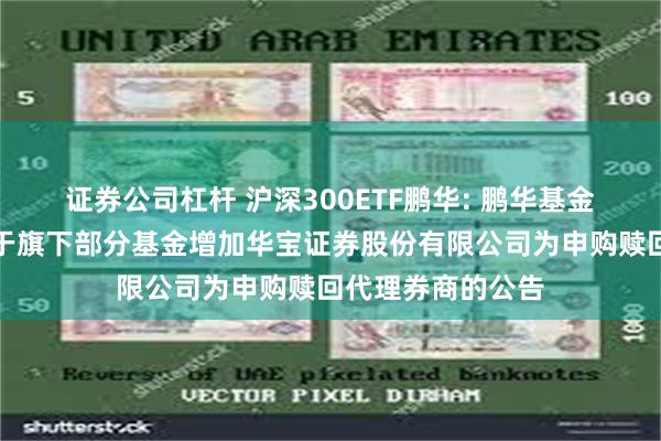 证券公司杠杆 沪深300ETF鹏华: 鹏华基金管理有限公司关于旗下部分基金增加华宝证券股份有限公司为申购赎回代理券商的公告